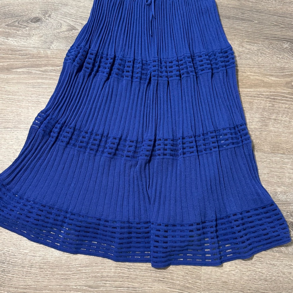NWT M MISSONI Lurex Knit Blue Halter Neck Maxi Dress 42 - Picture 3 of 12